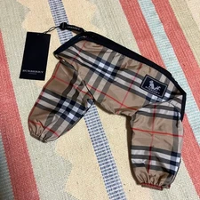 BURBERRY Dog Raincoat Check Beige Jacket pet supplies 8/20cm NEW