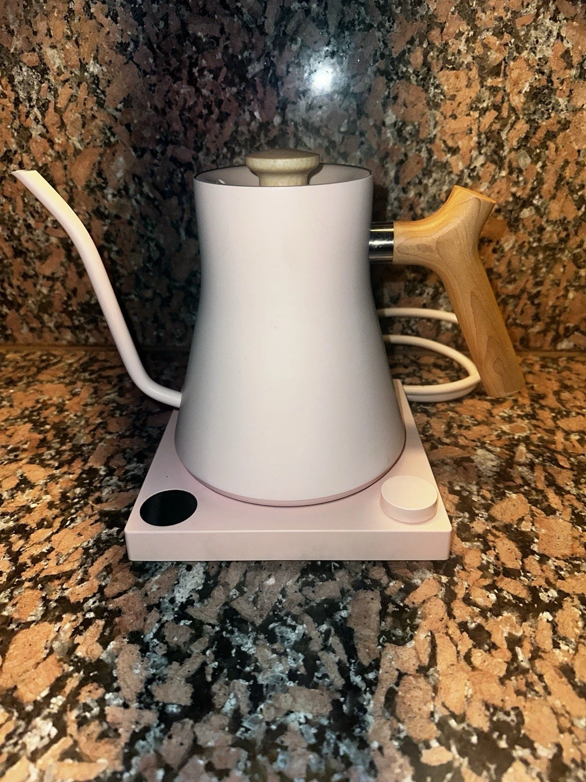 Fellow Stagg EKG 0.9L 120V Electric Pour-over Kettle, Warm Pink w/ Maple Accents