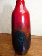 Superbe rare ancien petit vase anglais Royal Doulton Flambe Veined