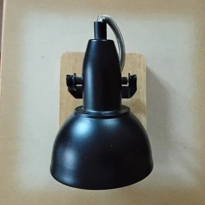 Briloner Barnim Wandleuchte Wandlampe, schwenkbar, Holzbasis, schwarz-gold, Top! - Bild 1 von 4