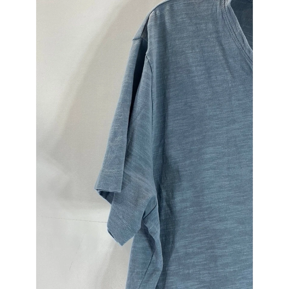 THEORY Men's Sky Blue Arlee Strato Short Sleeve Henley Shirt SZ L - Image 3 of 4