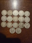 Lot Of 17 90% Silver Quarters 13 Barber And 4 Standing Liberty
