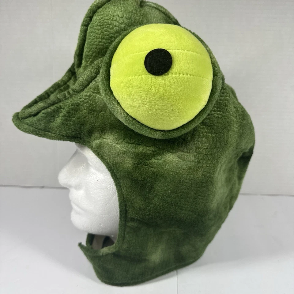 Plush Chameleon Hat One Size Adult Halloween Costume Furry Lizard - Image 4 of 4