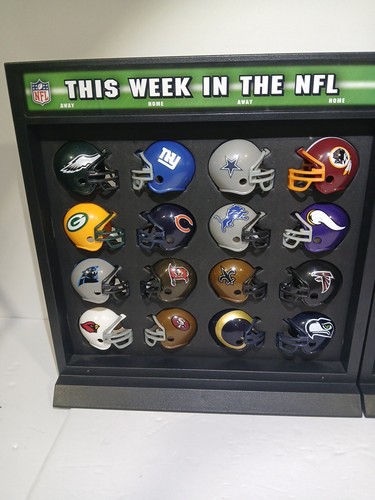 2 rari mini casco vintage Riddell NFL completo AFC NFC custodia display questa settimana - Foto 15 di 23