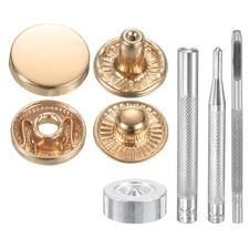 40Set 12.5mm Leather Snap Fastener Kit 2.72" Long W 4 Install Tools, Gold