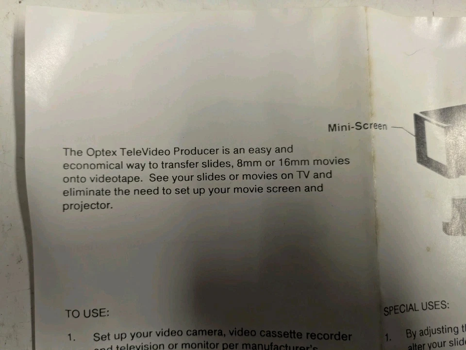 Optex VS617 Cine Film & Slide Transfer to Video Unit Telecine Converter - Image 3 of 4