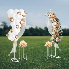 White Wedding Stand 1 Balloon Stand 2 Flower Stands Metal Wedding Backdrop Stand