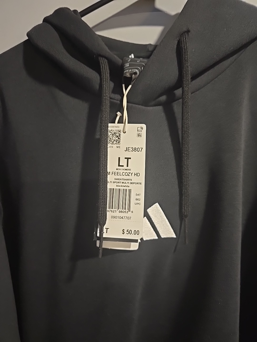 **NEW** adidas Mens Essentials 3-Stripes Pullover Hoodie, LARGE-TALL, JD1874 thumbnail 6