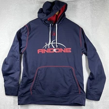 And1 Andone Sweatshirt Men's M Navy Blue Fleece Pullover Active/Casual Hoodie