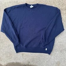 Russell Athletic Blank Navy Crewneck Sweashirt Size Xl