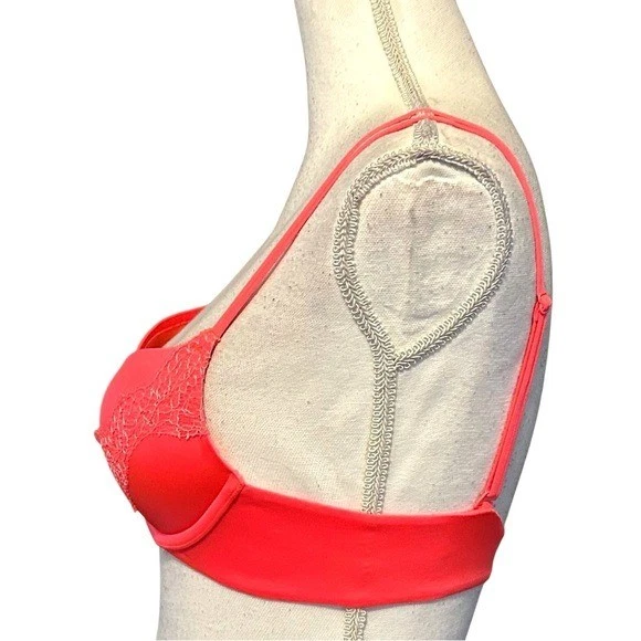 Victoria’s Secret Very Sexy Push Up Bra Women’s Sz 32B Neon Orange - Image 3 of 4