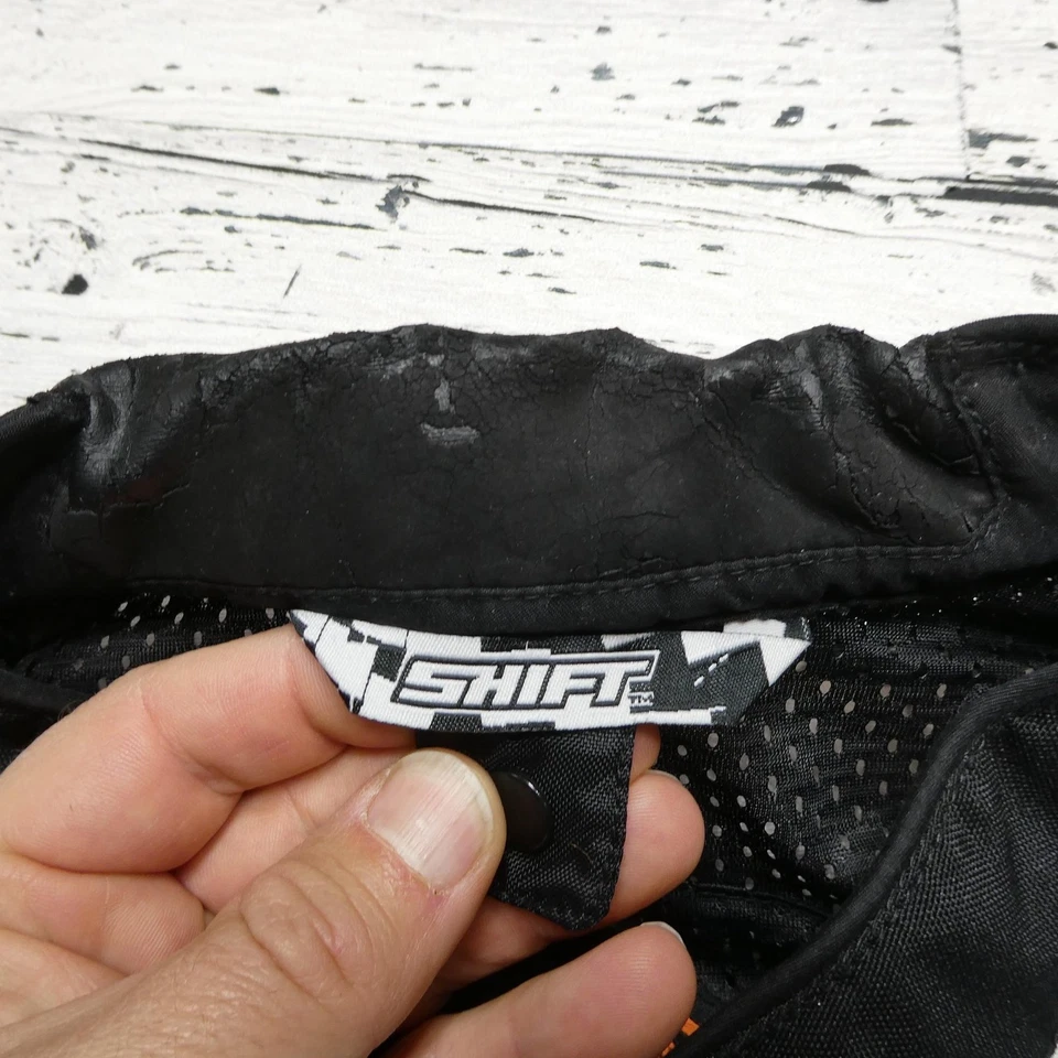 Chaqueta Shift Racing Para Hombre Grande Negra Blanca Avenger Motocicleta Armadura Rayas Foto 3 de 4