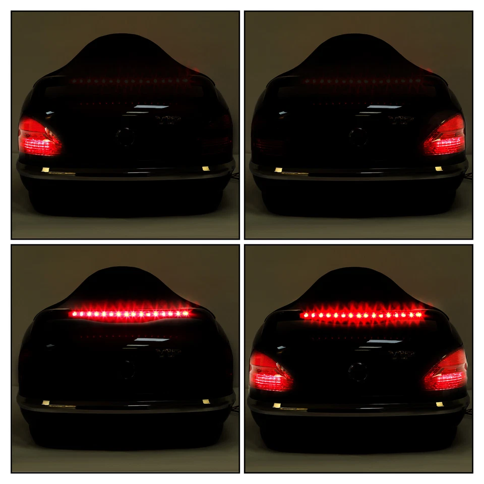 VIP Style Universal Motorcycle Trunk Tail Box Luggage Trunk w/ Light For Honda - Image 3 of 4