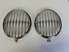 EMPI VW Headlight Stone Guard Grilles - Stainless Steel - Pair - 1954-66 Beetle