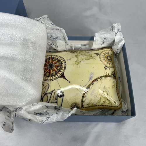 VTG Wedgwood Atlas Trinket Jewelry Box Card Holder World Map Covered Box 1996 - Picture 5 of 9