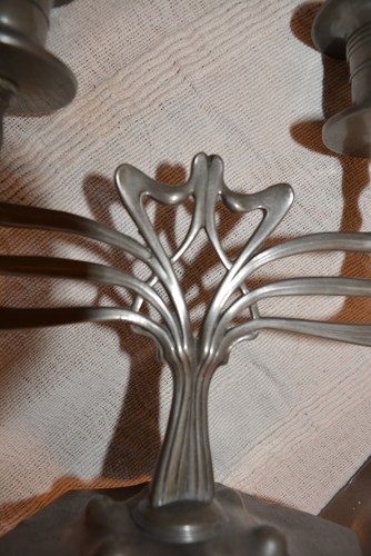 WMF * VERY RARE * PAIR OF OSIRIS ART NOUVEAU CANDLESTICKS No 523 CIRCA 1899/1900 - Picture 5 of 11