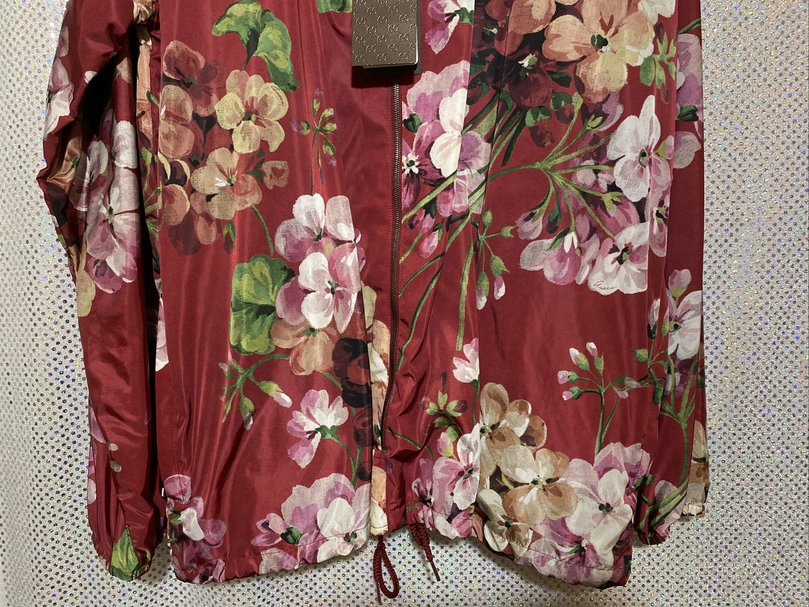 Felpa con cappuccio Gucci Camicia Geraniums Floreale Rava Sienna Giacca con Cerniera Taglia 58 Taglia $1800