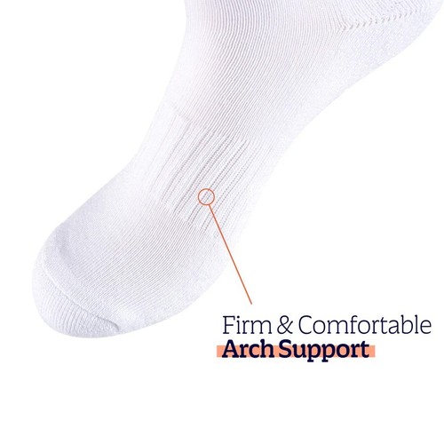 3~12 Pairs Cushion Quarter Socks Arch Support Cotton Unisex White Black Knocker - Picture 20 of 24