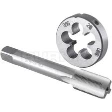 9/16"-28 UN Tap and Die Set Right Hand, 9/16 x 28 UN Thread Tap and Round Die