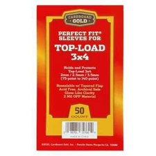 50 CBG Perfect Fit Sleeves for 3x4 Toploaders THICK card 75-140pt NEW