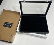 Juvale Jewelty Display Box Black Velvet Tray 24 Grid