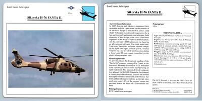 Sikorsky H-76 Fanta IL - Land Based - Warplanes Collectors Club Card