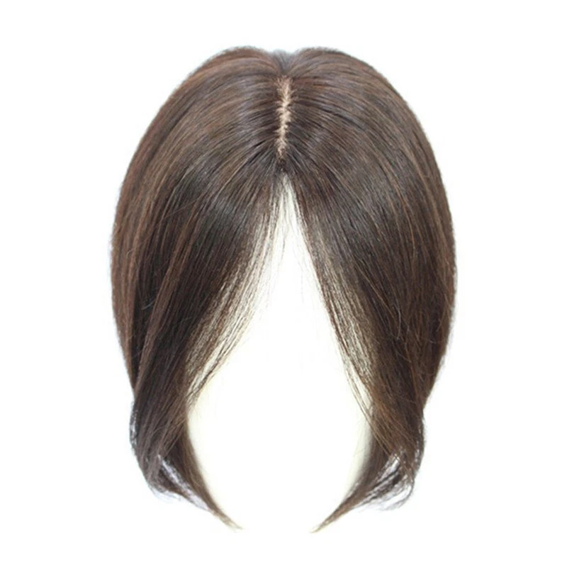 Pelucas top bob top flequillo toupee clip cabello humano 100 % real para mujer  Foto 2 de 4