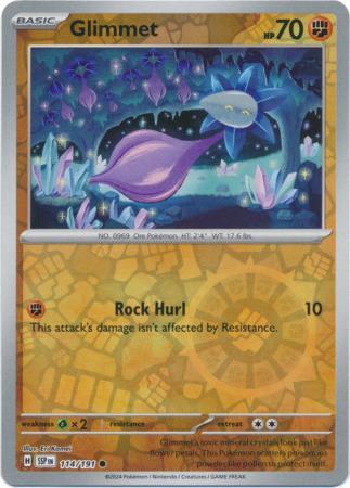 GLIMMET 114/191 SURGING SPARKS POKEMON (REVERSE HOLO, NM)