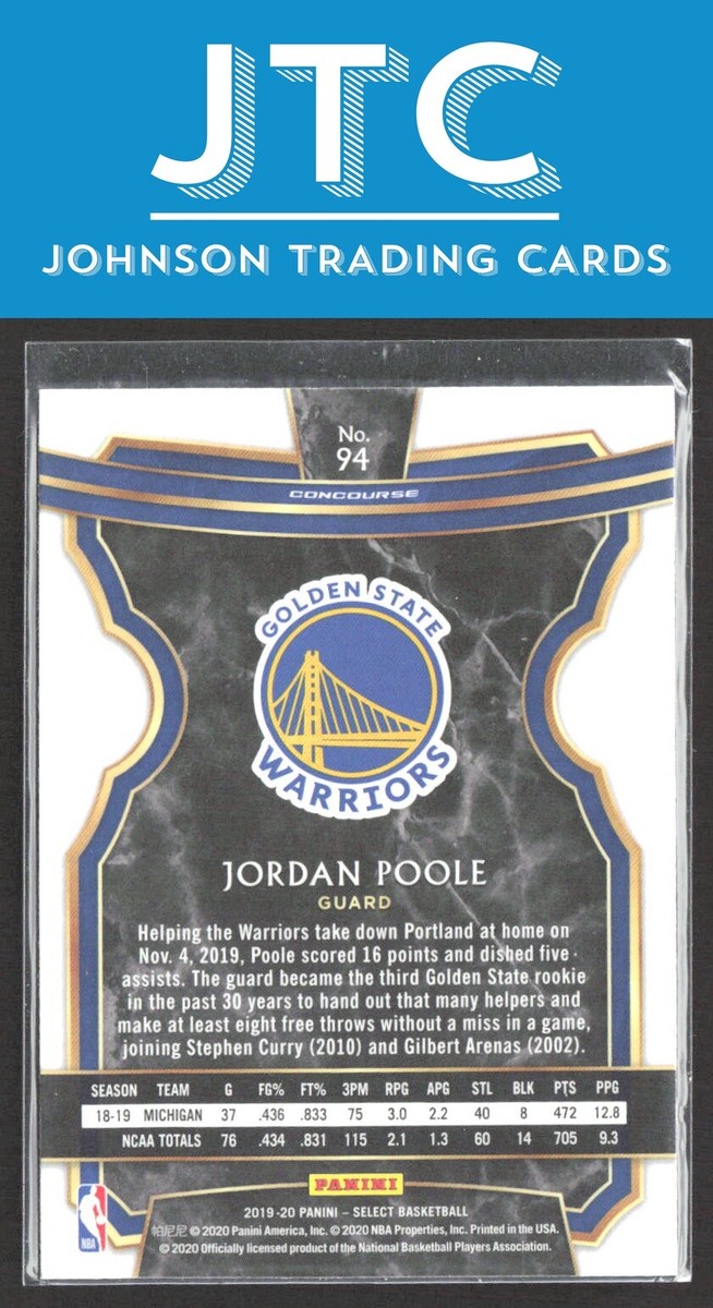 2019-20 Panini Select Jordan Poole Golden State Warriors | eBay