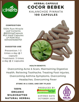 [idHerb] 100-500 Capsules Cathedral bells Kalanchoe Pinnata Organic WildCrafted