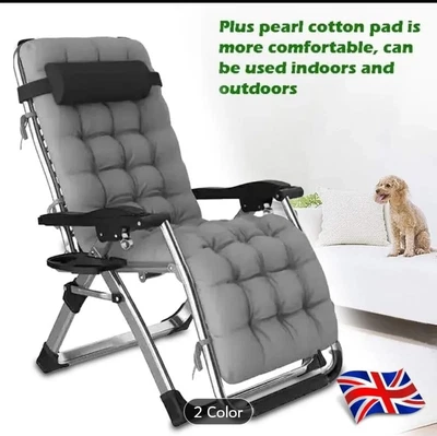 NEW Zero Gravity Chair Reclining Sun Lounger Outdoor Garden Folding Adjustable - Image 1 of 4