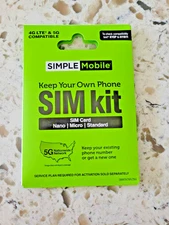 Simple Mobile Bring Your Own Phone Prepaid SIM Kit | 3-in-1 CDMA Sim Card