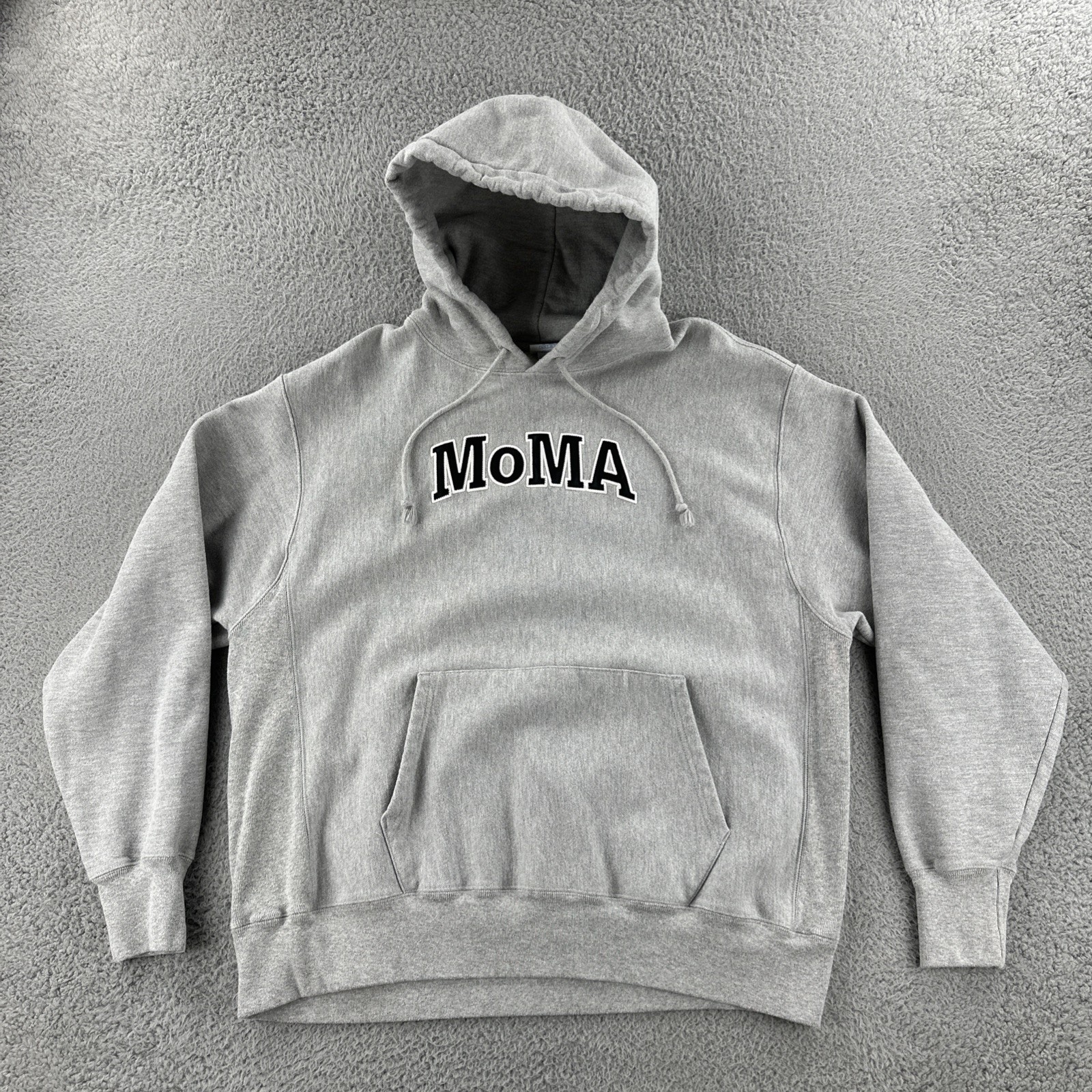 Vintage Champion Reverse Weave Hood Mens XL Gray Hoodie Embroidered MOMA 90s Y2K