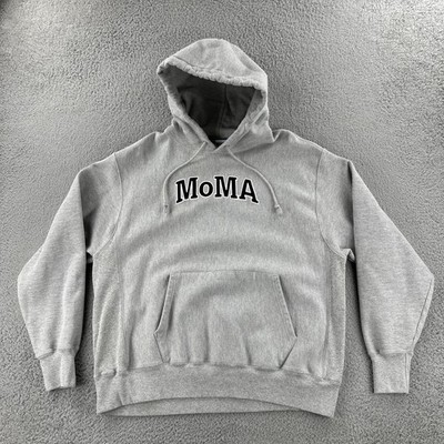 Vintage Champion Reverse Weave Hood Mens XL Gray Hoodie Embroidered MOMA 90s Y2K