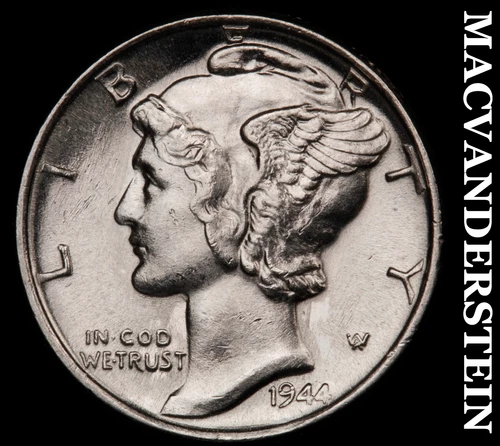 1944 Silver Mercury Dime - Super Choice Gem Brilliant Uncirculated++++  #i1846