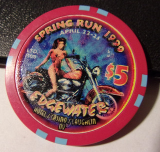 EDGEWATER HOTEL CASINO (LTD 1500) $5 hotel casino gaming poker chip Laughlin