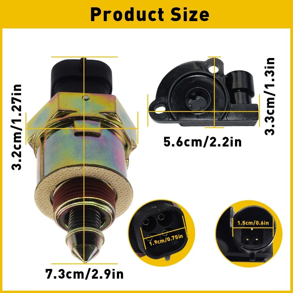 Juego de 2 válvulas de control de ralentí y sensor de posición del acelerador aptos para Chevrolet C1500 1991-1995 Foto 3 de 4