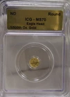 ICG 1/500 th oz Gold Coin Eagle Head MS70 Round.