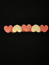 Vintage Clip Paris Pink Heart  Rhinestone Hair Barrette Clip