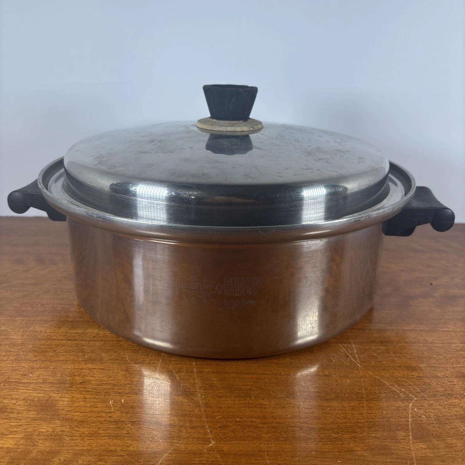 Silver Steel West Bend 5 Quart Dutch Oven Stainless Pot Cookware Kitchenware