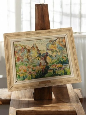 Altes Gemälde Vintage Landschaft gerahmt Gemälde gebraucht Dekor Retro Sammlung