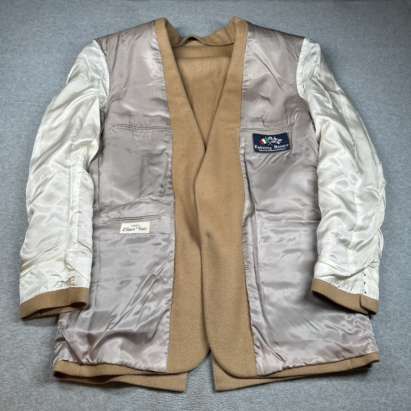 Vintage Embassy Square by Richman Brothers 100% Camel-Hair Blazer 42L Brown