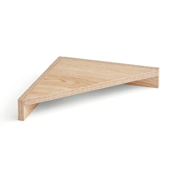 Oak Effect Corner Wall Shelf Floating Wooden Display Storage Shelf Unit UK