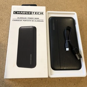 ChargeTech 10000 mAh Double USB Chargeur externe portable de la banque d'électricité - noir
