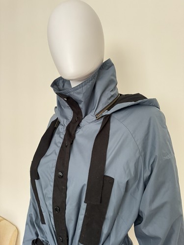 Superb Sonia Rykiel Women jacket, Blue and Black Light Showerproof Coat, Size M - Picture 8 of 20