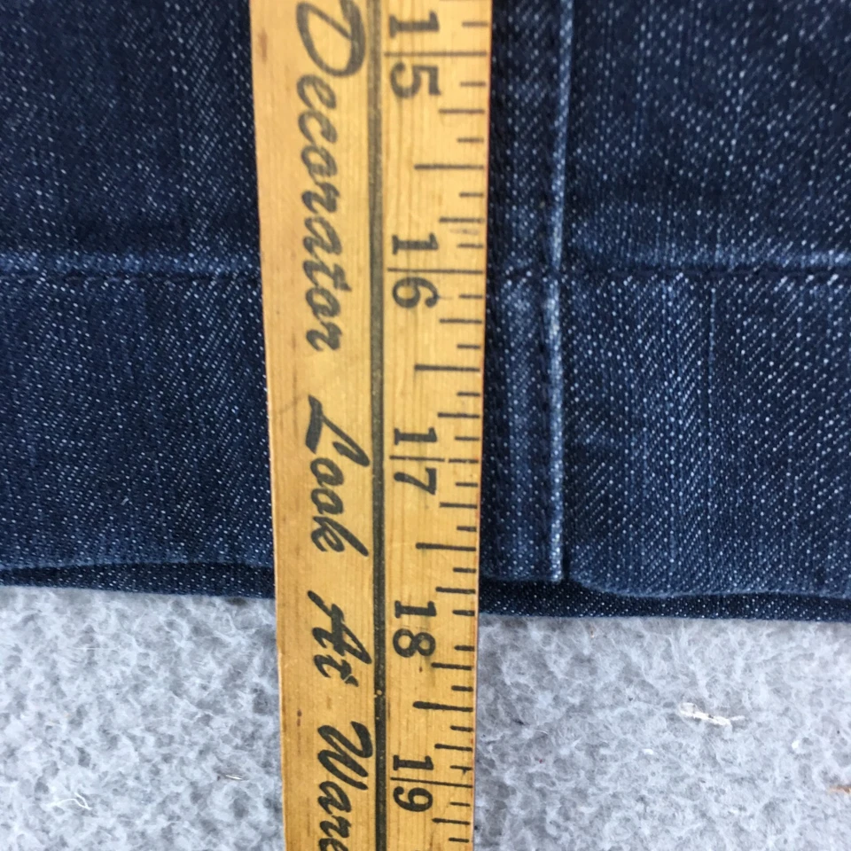 Ann Taylor Straight & Pencil Skirts Womens 0 Blue Dark Wash Denim Zip Fly Casual - Image 4 of 4