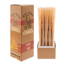 😎 ZIG ZAG KING SIZE UNBLEACHED CONES 100 CONES TOTAL 👀✨ ZIGZAG 100PK CONES