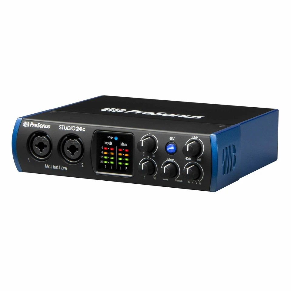 PreSonus 2X2 USB-C 24-bit/192kHz with 2 Mic Inputs Audio Interface Studio 24C - Image 4 of 4