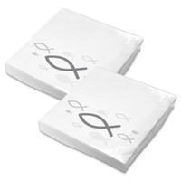 Itenga 40X Servietten Fisch Grau Kommunion Konfirmation Taufe Modern Zeitlos Neu
