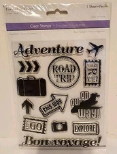Forever In Time Paper Craft Collection Silicone Clear Stamps LET'S TRAVEL